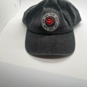 Obey Charcoal Gray Cap with Red Logo